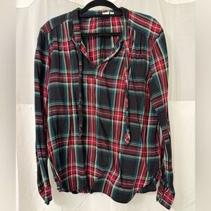 GAP Plaid Blouse - Red, Green, Black